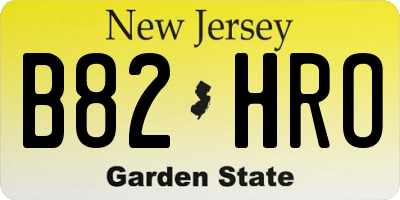 NJ license plate B82HRO