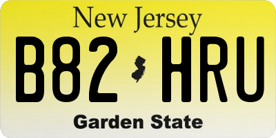 NJ license plate B82HRU