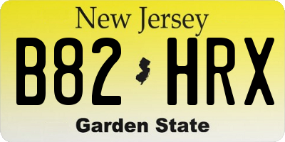 NJ license plate B82HRX