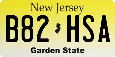NJ license plate B82HSA