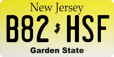 NJ license plate B82HSF