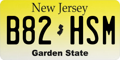 NJ license plate B82HSM