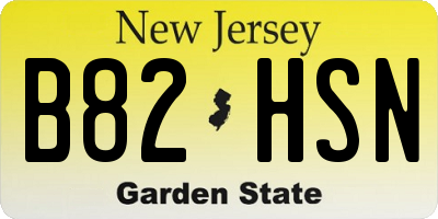 NJ license plate B82HSN