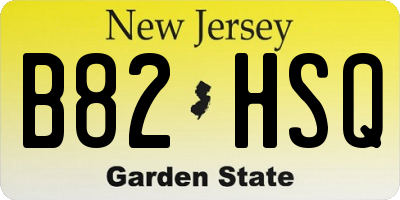 NJ license plate B82HSQ