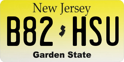 NJ license plate B82HSU