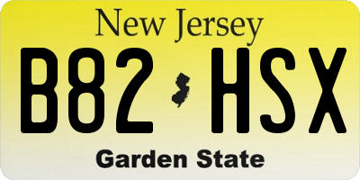 NJ license plate B82HSX