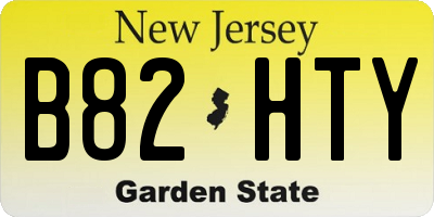 NJ license plate B82HTY