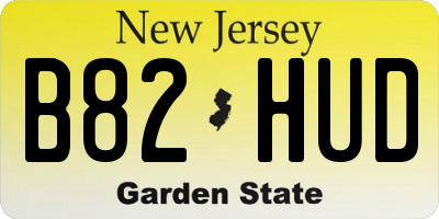 NJ license plate B82HUD