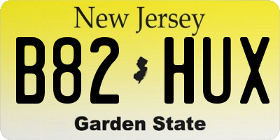 NJ license plate B82HUX