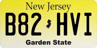 NJ license plate B82HVI