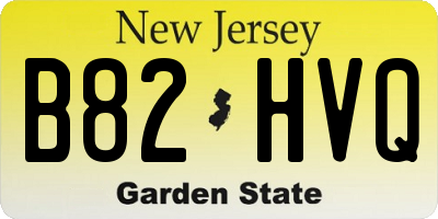 NJ license plate B82HVQ