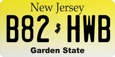 NJ license plate B82HWB