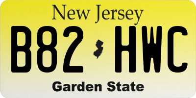 NJ license plate B82HWC