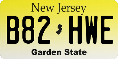 NJ license plate B82HWE