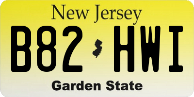 NJ license plate B82HWI