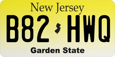 NJ license plate B82HWQ
