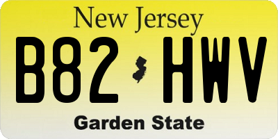 NJ license plate B82HWV