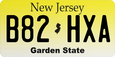 NJ license plate B82HXA