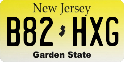 NJ license plate B82HXG