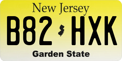 NJ license plate B82HXK
