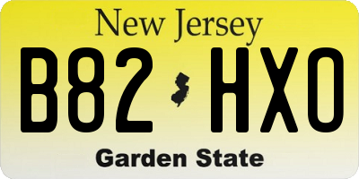 NJ license plate B82HXO