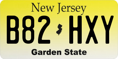 NJ license plate B82HXY