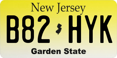 NJ license plate B82HYK