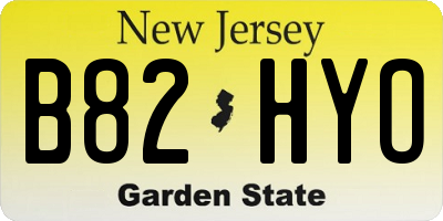NJ license plate B82HYO