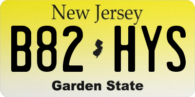 NJ license plate B82HYS