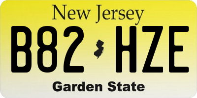 NJ license plate B82HZE