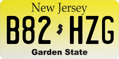 NJ license plate B82HZG