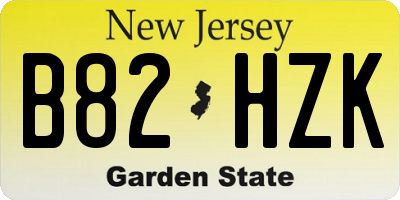 NJ license plate B82HZK