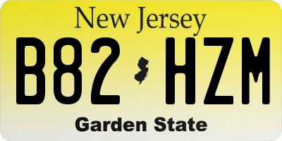 NJ license plate B82HZM