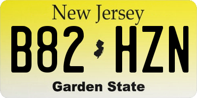 NJ license plate B82HZN