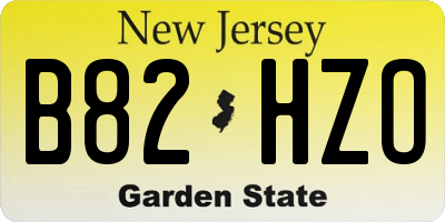 NJ license plate B82HZO