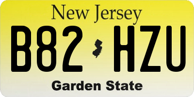 NJ license plate B82HZU