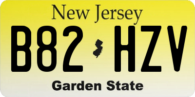 NJ license plate B82HZV