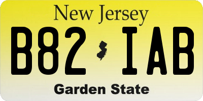 NJ license plate B82IAB