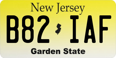 NJ license plate B82IAF