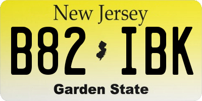 NJ license plate B82IBK