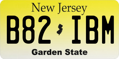 NJ license plate B82IBM