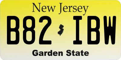 NJ license plate B82IBW