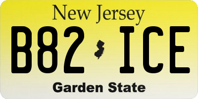 NJ license plate B82ICE