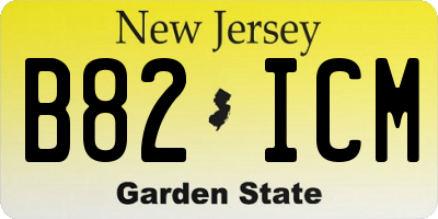 NJ license plate B82ICM