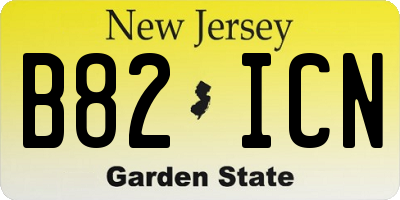 NJ license plate B82ICN