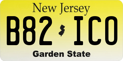 NJ license plate B82ICO