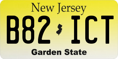 NJ license plate B82ICT