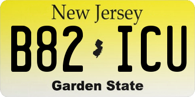 NJ license plate B82ICU