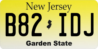 NJ license plate B82IDJ