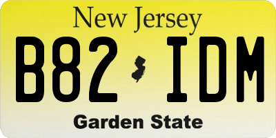 NJ license plate B82IDM
